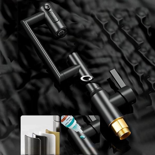 Modern 304 stainless steel single-hole installation kitchen and bathroom faucet, cold and hot dual-purpose ceramic basin faucet, electric faucet