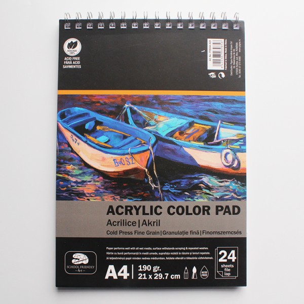 hot selling custom artist A4 kids acrylic drawing paper pads with spiral