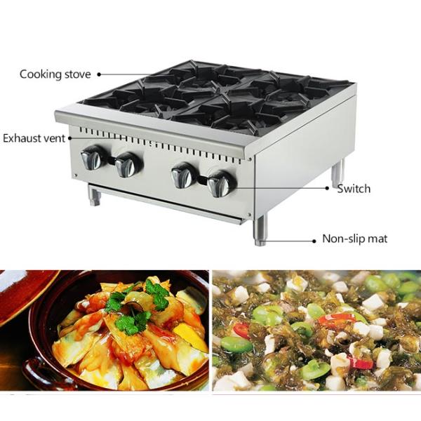 6 Burner 24kw Counter Top Burner For Restaurant