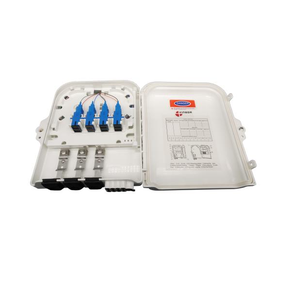 YINGDA Outdoor Wall Mount 1 to 8 PLC Splitter Fiber Optic Box IP65 , 3In 8Out Distribution Enclosure