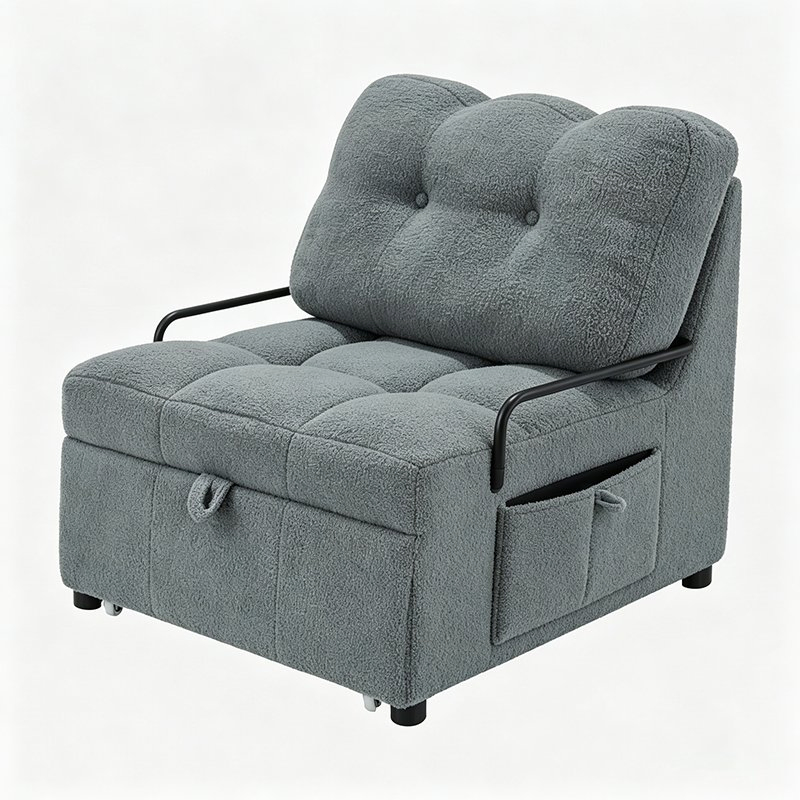 Pull-out Storage Teddy Fleece Bed for Household Item Organization