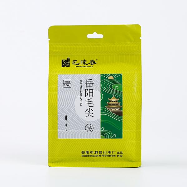 Stand Up Green Tea Side Gusset Bag Empty Plastic Custom Design 100 Micron