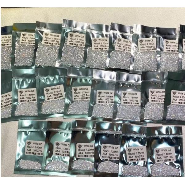 5А Качество 1000 штук/сумочка 1 мм - 3,0 мм Каменные драгоценности Белый кубический циркония для ювелирных изделий