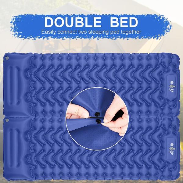 Inflatable Sleeping Pad for Camping, Extra Thickness 3.9 Inch Camping Pad with Pillow, Quick Inflation by Stamping