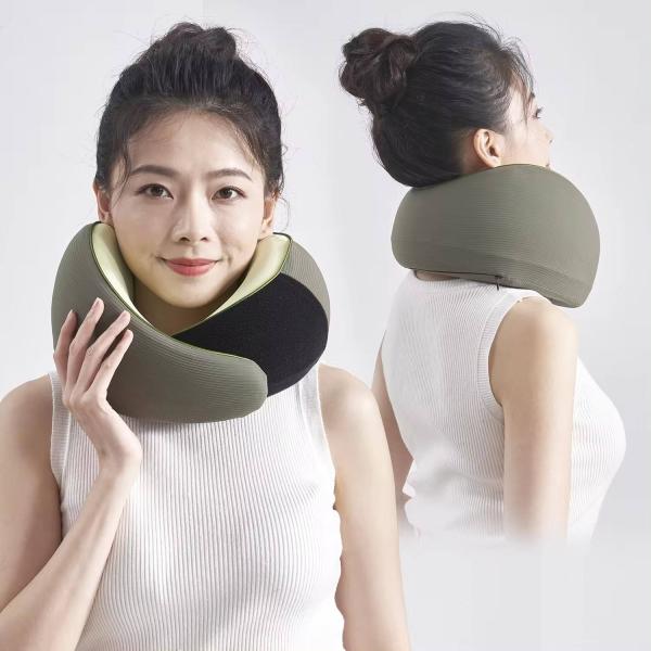 Infrared Physiotherapy Cooling U-Shape Travel Neck Pillow Set for Airplane Memory Foam