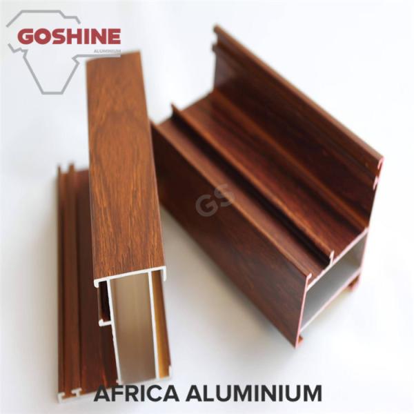 20 X 80 Aluminum Glass Frame Extrusion , Wood Finish Aluminum Door Frames