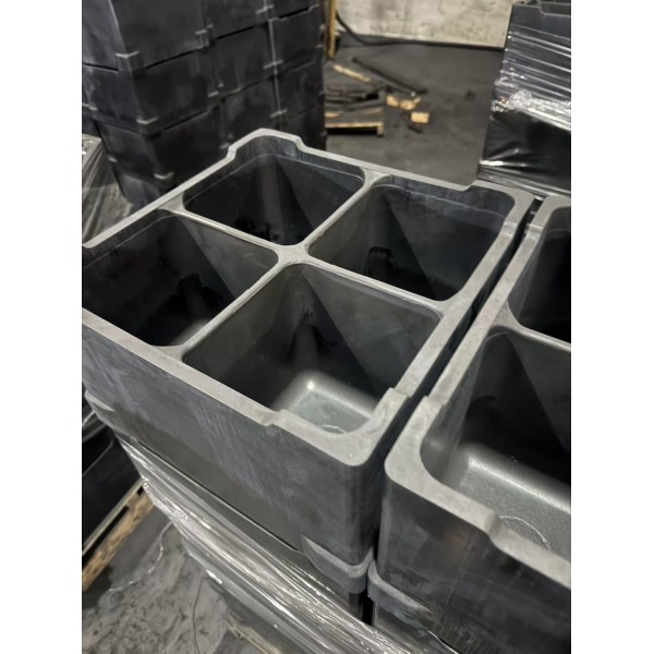 Low Thermalconductivity oxidation resistant graphite sagger CVD providing high resistance to acidic and alkaline slags optimized for industrial
