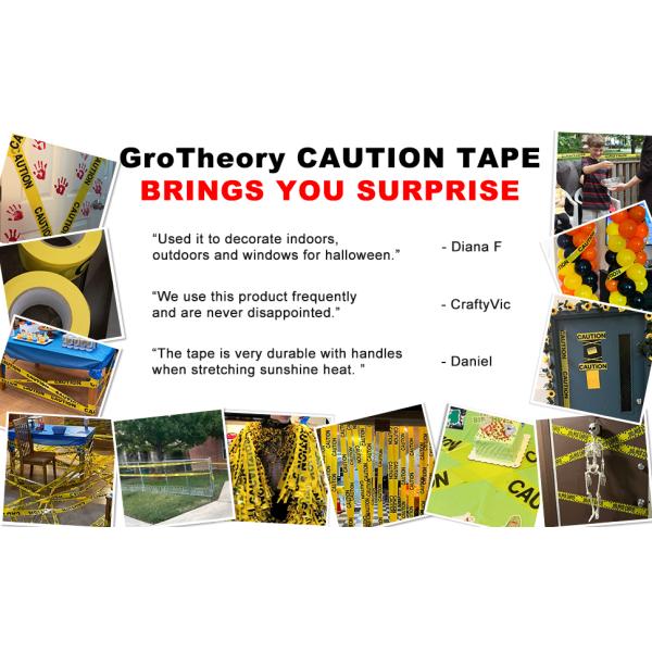 Biohazard High Visibility Tape Halloween Decoration Tape for Haunted Houses, Yard Décor, Parties | Caution