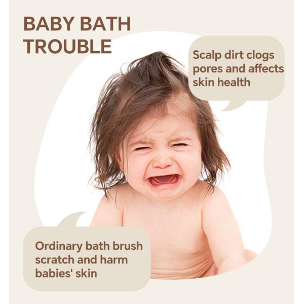 Жидкое хранение гладкая пенка и детская ванна шампунь щетка комбинация Продукт пищевой класс Силикон мягкое очищение массаж