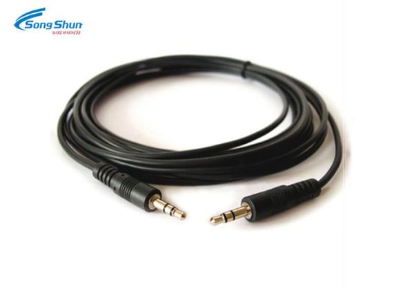 Aux Extension Audio Cable Cord Jack Stereo UL2547 24AWG Black IPC/WHMA-A-620