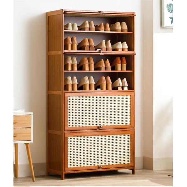 Modern Wooden Shoe Cupboard Rack Storage Organizer 5 Tier