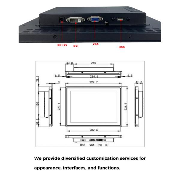 12.1 Inch Industrial Panel Pc Dc 12v Hdmi For Medical