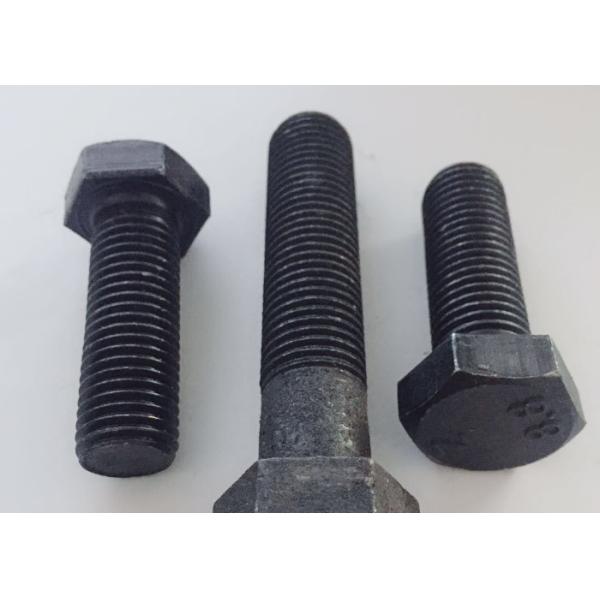 Hex Bolt Carbon Steel Grade 8.8 M10 1/2'' ASTM A193 A194 Black Oxide Coating Heavy-Duty Construction