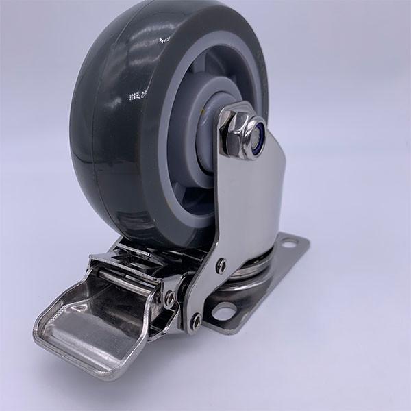 Lockable Brake SS Caster Wheel 4 Inch For Corrosive Environment