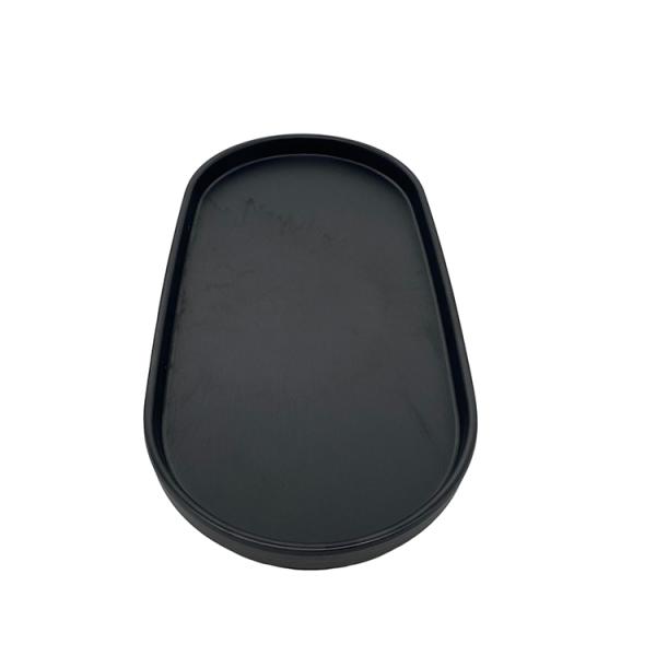 Matte Black 11 Inch Melamine Salad Plate Dinnerware Oval Shape Plates