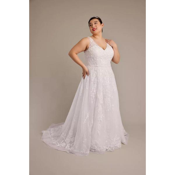 Stunning Sequins And Beads Allover Beaded Tank Straps A-line Chapel Train Plus