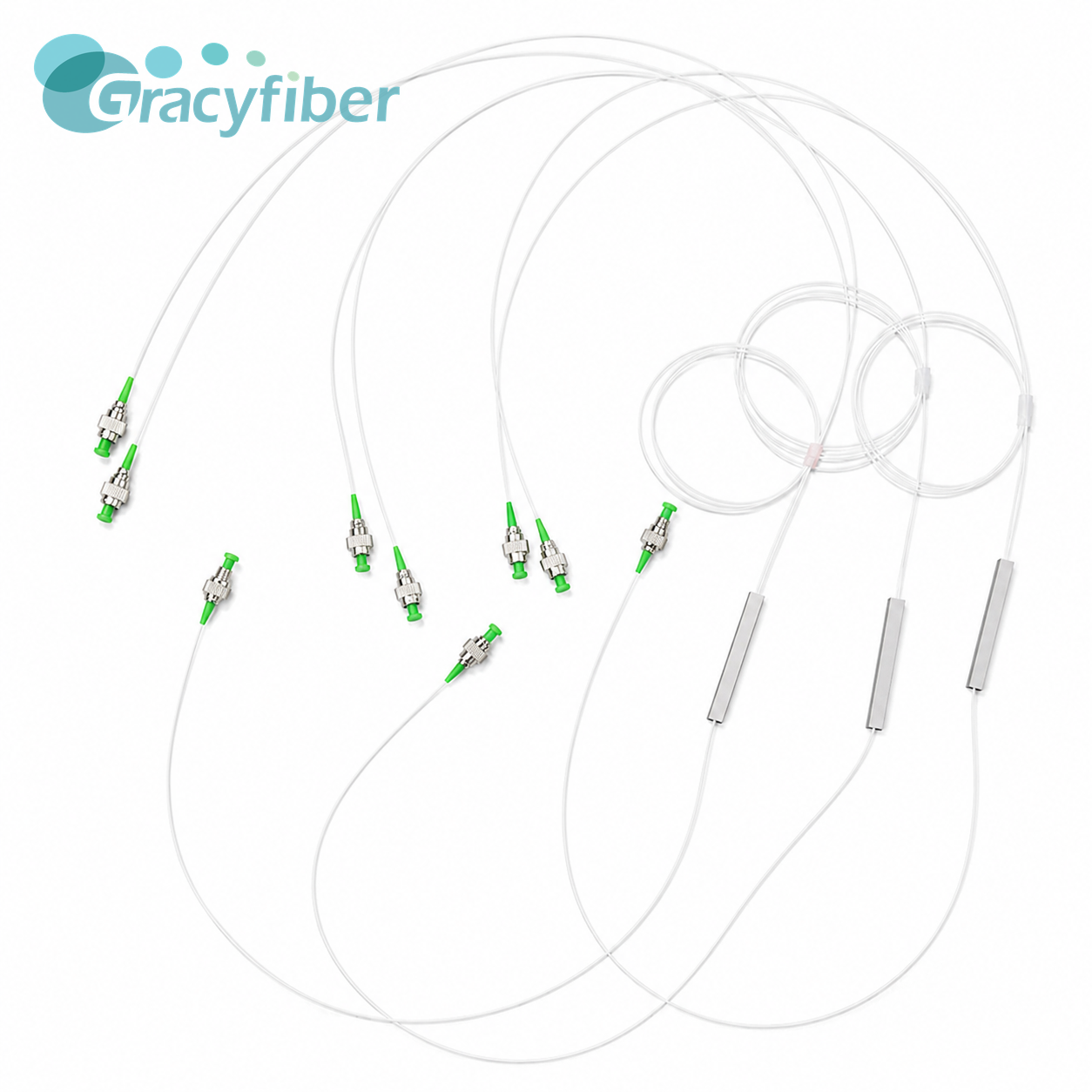 Polarization Maintaining 1x2 PLC Splitter PM1310 Panda Fiber FC APC Low Loss High Extinction Ratio for Optical Instrument