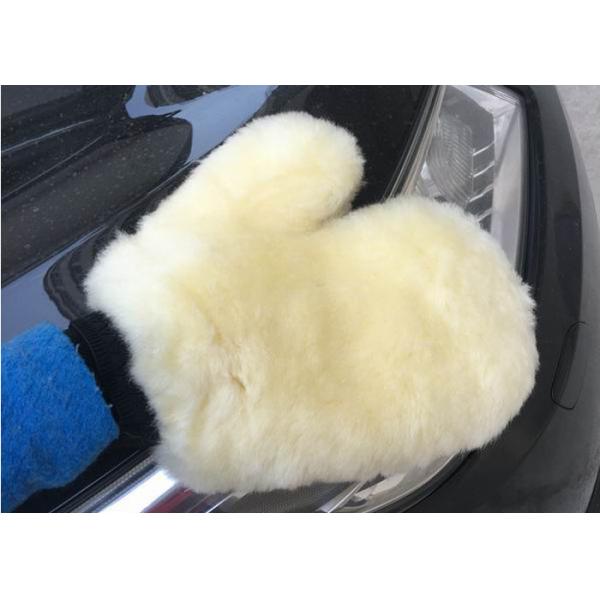 Беж перчатки мытья неподдельного автомобиля шерстей перчатки мойки овчины толстого детализируя