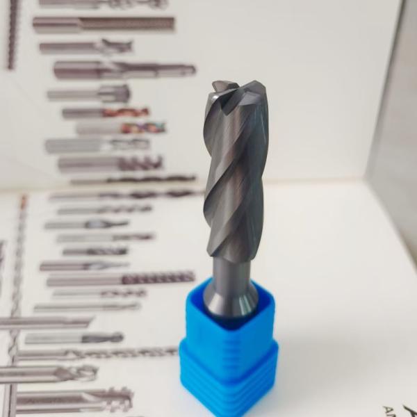 Custom Size 4 Flute Carbide End Mill Bits For 62HRC Hardened Steel Machining