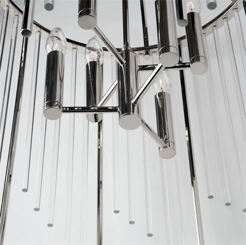 Customized Design Adjustable Height Brass Crystal Chandelier with 50000 Hours Lifespan LED Pendant Lights