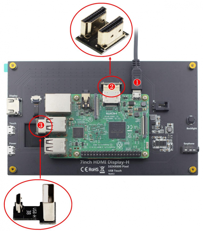 1024*600 HDMI LCD Display 7 Inch Raspberry Pi Touch Screen YQX6-7C