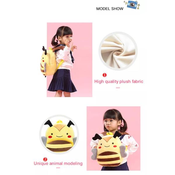 Рюкзак плюша полиэстера мультфильма животный, универсальная милая сумка школы