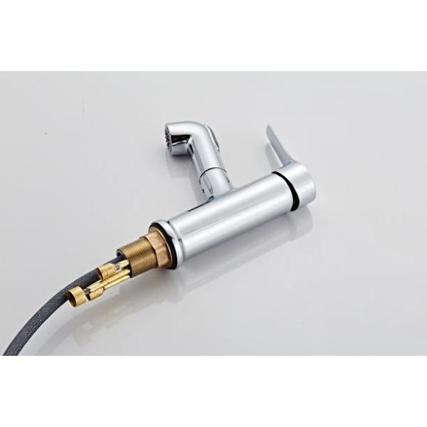 Single Hole Silver electroplate above Counter Copper Pull Faucet