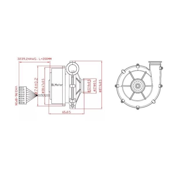 Безщеточная воздуходувка воздуходувки воздуха 12Kpa-480L/Min DC 24VDC Micronel для медицинского оборудования
