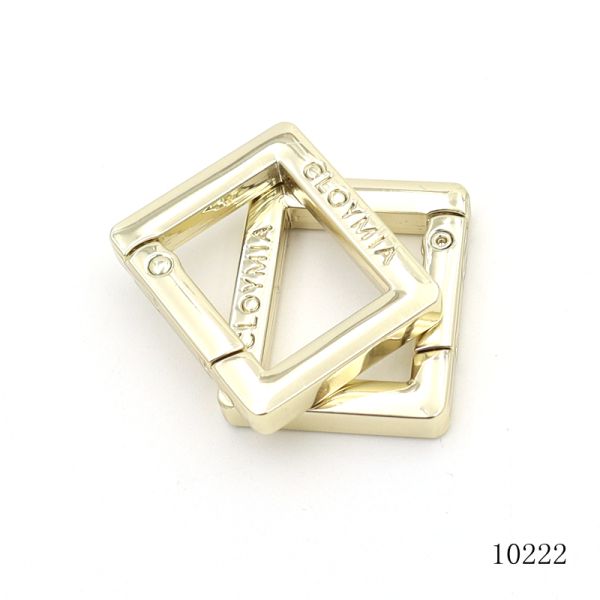 Zinc Alloy Spring Ring Clasps Square Clasp Carabiner With Logo Engraved Spring Ring