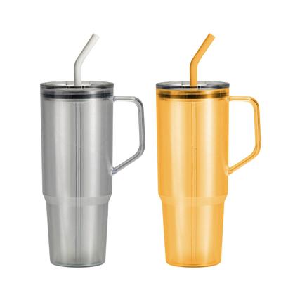 Coupe à main unique personnalisable de 40 oz poupe à paille de grande capacité portable en plastique pour l' extérieur et les voyages