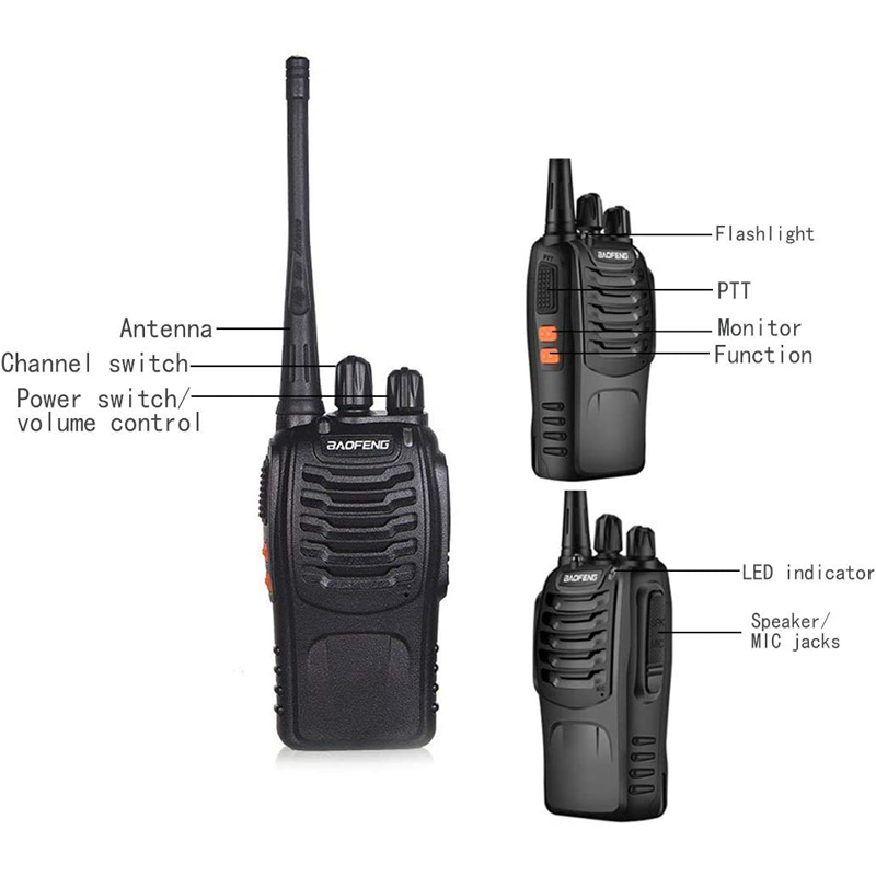 Сигнал тревоги Baofeng 888S шлемофона UHF двухсторонний Radioso связи аварийный