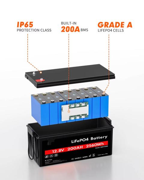 12.8v Solar Ion Phosphate Lithium RV Battery 200ah 300Ah 400ah Pack OEM