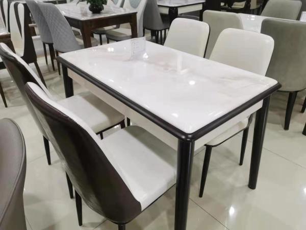 Anti Corrosion Oak And Granite Dining Table , 6 Pieces Oak Dining Room Furniture Sets