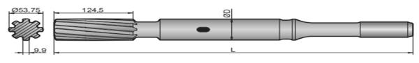 565mm R32 T38 Thread COP1240 COP1640 Rock Drill Shank Adapter
