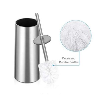 Home Hotel Stainless Steel Toilet Brush Holder Set Free Standing Type