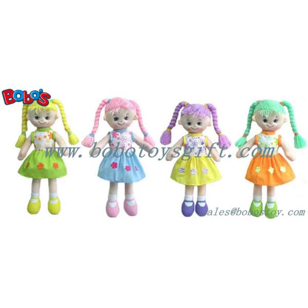 Softest Baby Toy Smiling Face Girl Stuffed 3D Toy In Colorful Hair