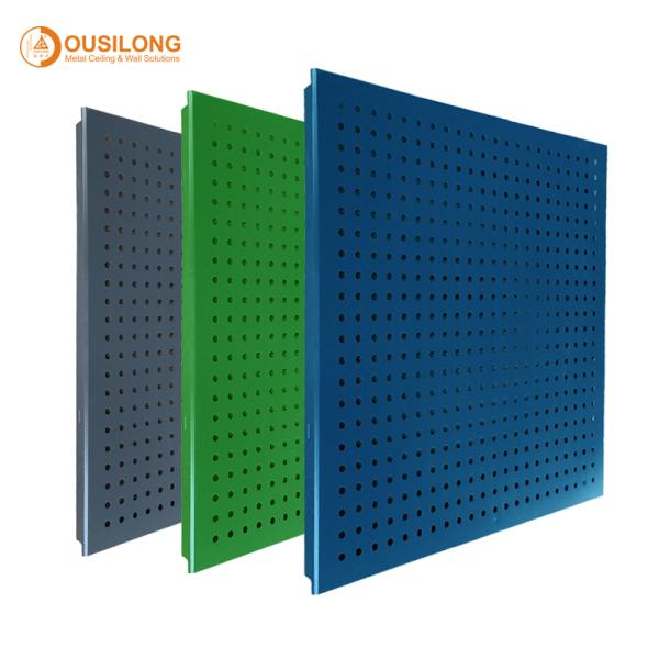 Punching White Metal Acoustic Ceiling Panel Suspended Aluminum / Aluminium Ceiling For Sale