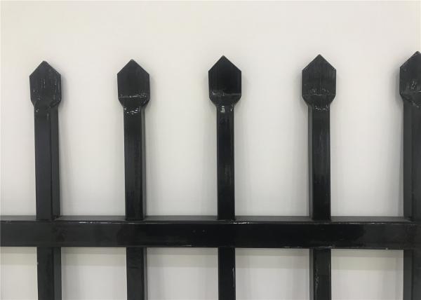 Aluminium or steel tubes then Akzo Nobel powder coated Diplomat Tubular Fencing Panels