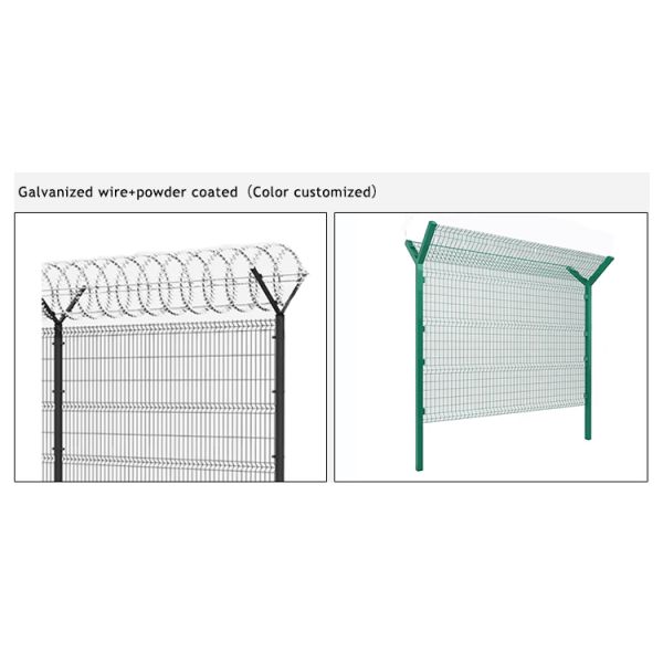 Anti-Climbing High Security Transparent View Galvanized Panel Prison Airport Ranch Fence Eco-Friendly Rustproof Waterproof