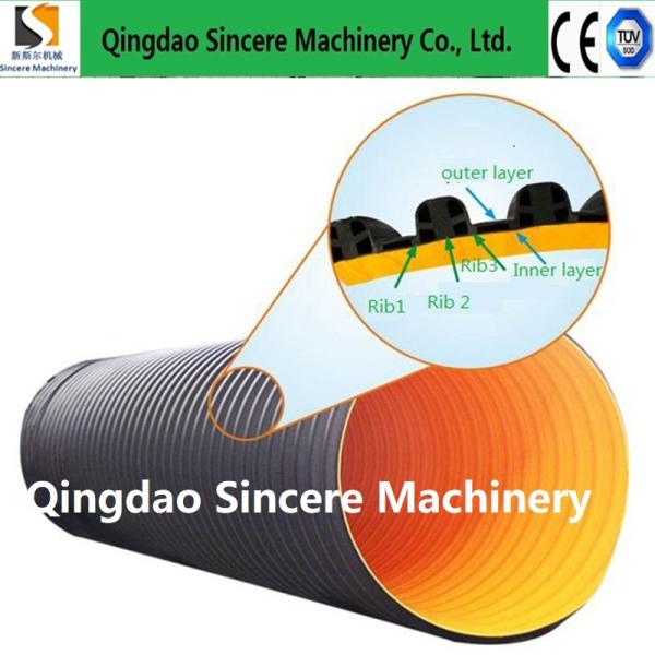 Inner Ribs Reinforced Plastic HDPE Spiral Corrugated Pipe Extrusion Machine Production Line