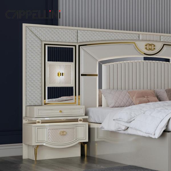 High Quality Modern Double Leather King Bed Mdf Frame Luxury Full Queen Size Wooden Home Full Furniture Bedroom Sets