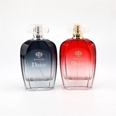 Cor vermelha personalizada de vidro forte do pulverizador do inclinação do pescoço do friso da garrafa de perfume da selagem