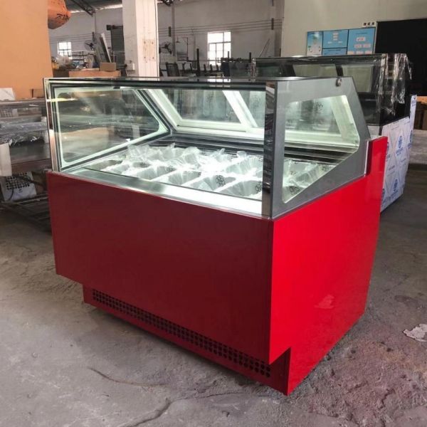 Anti Fog Glass Popsicle Ice Cream Display Fridge Customized