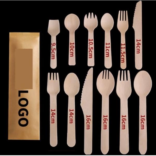 Биоразлагаемые одноразовые деревянные столовые приборы набор 100% экологически чистый компостируемая деревянная еда ложка
