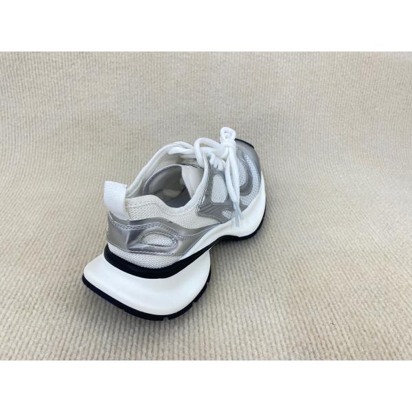 Women grey crossover strap running shoes with comfort breathable mesh upper and heightening