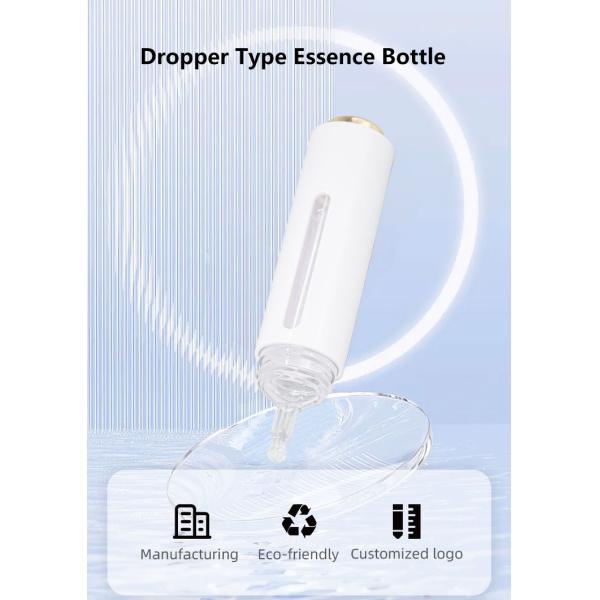 Botella de lujo plástica del dropper de la cara del ojo de Rose Gold Unique White CBD Skincare del botón de lujo cosmético vacío del pelo 15ml