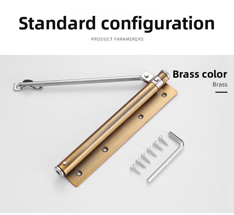 Modern Design Lightweight Stainless Steel Automatic Door Closer Adjustable Speed 180 Opening Invisible Door Spring Bathroom