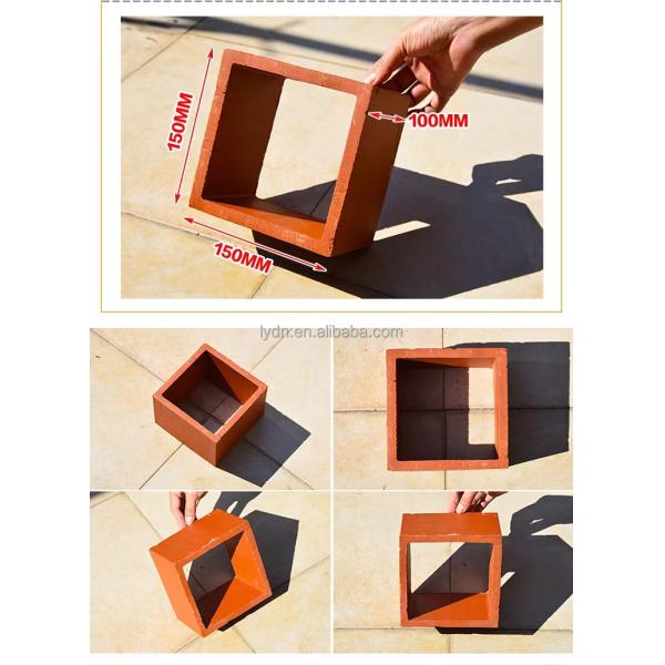 Terracotta Wall Breeze Blocks Heat Insulation 800 Centigrade Red Brick School Building Decoration Material