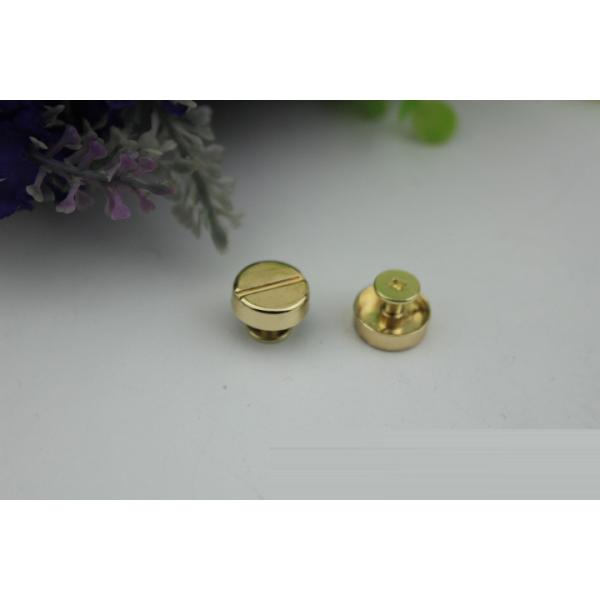 2019 Factory supply wholesale zinc alloy 12 mm gold one word shape pattern metal screw rivets for bags