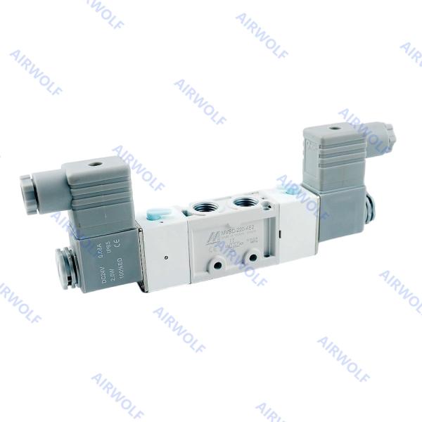 Mindman 5/2 Way 3/2 Way Aluminum Pneumatic Solenoid Valves DC24V AC220V AC110V DC12V MVSC-220-4E1 MVSC-220-4E2   MVSC-220-4E2-DC24-L